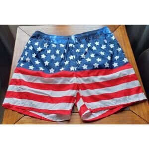 Alvin's Island Flag Print Men's XXL Swim Shorts NWT